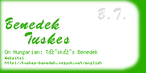 benedek tuskes business card